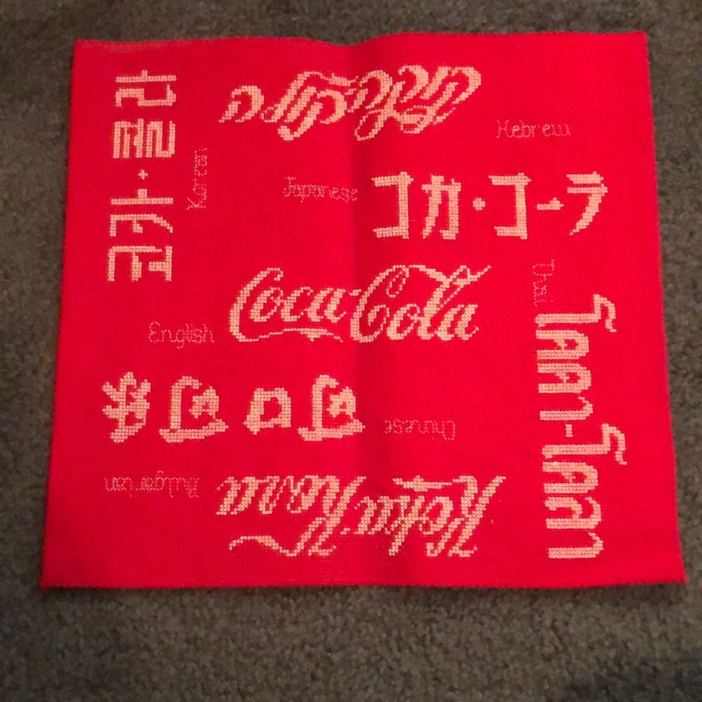 Coca Cola Embroidery | English, Hebrew, Thai, Bulgarian, Chinese, Japanese, Kor…